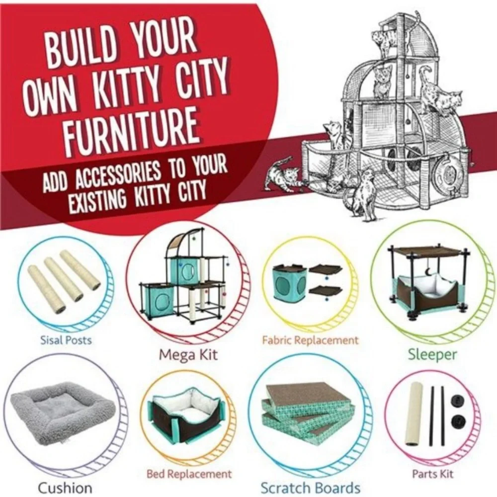 Kitty City Claw Indoor and Outdoor Mega Kit Cat Furniture, Cat Sleeper